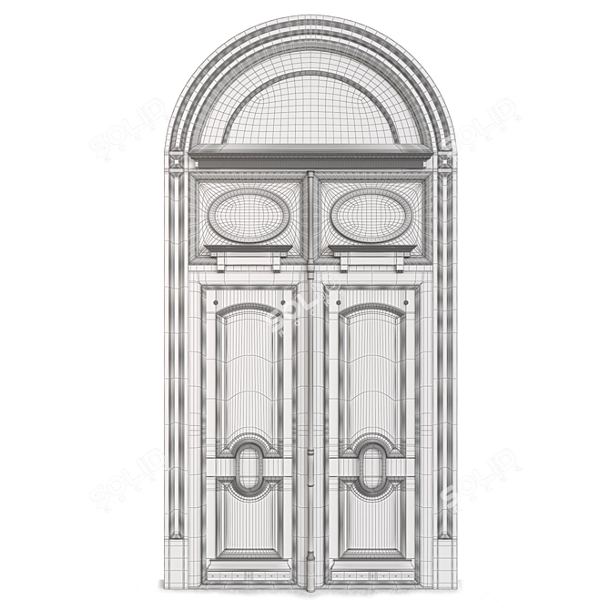 Classic Tempera Door 3D Model 3D model image 6