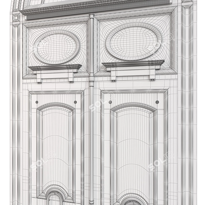 Classic Tempera Door 3D Model 3D model image 7