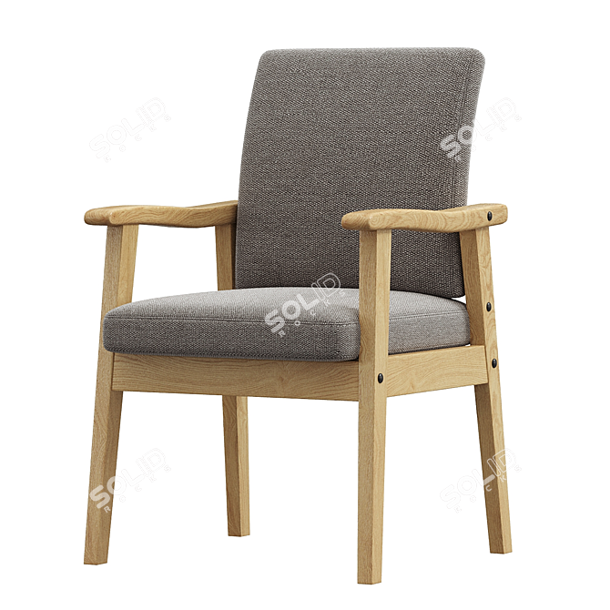 Contemporary Cotton Armchair: Small Space Solution 3D model image 2