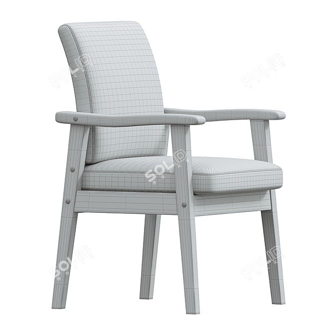 Contemporary Cotton Armchair: Small Space Solution 3D model image 3