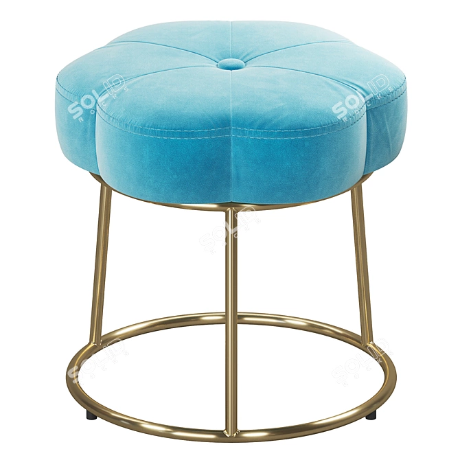 Velvet Flower Vanity Stool 3D model image 1