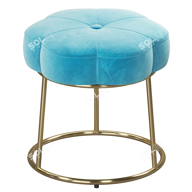 Velvet Flower Vanity Stool 3D model image 2