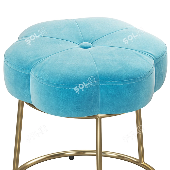 Velvet Flower Vanity Stool 3D model image 3