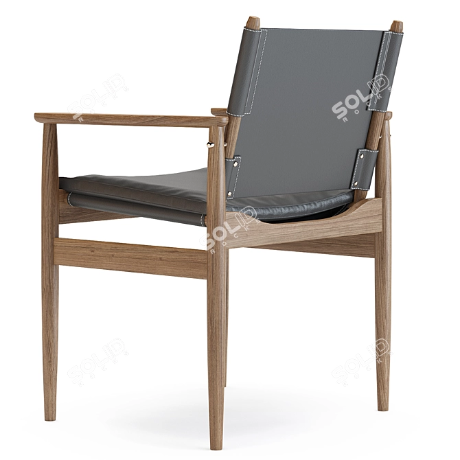 Elegant Journey Dining Armchair 3D model image 2