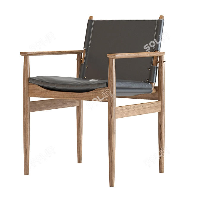 Elegant Journey Dining Armchair 3D model image 3