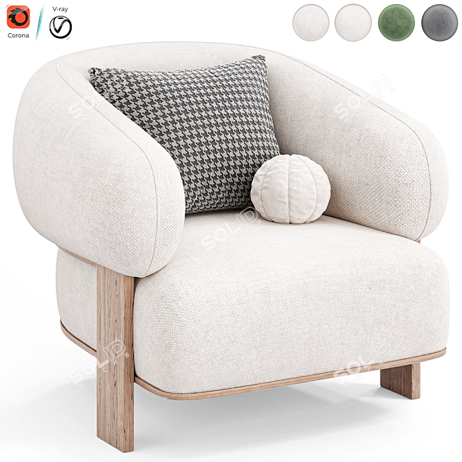 Stylish Ardas Armchair: Artipieces Collection 3D model image 1