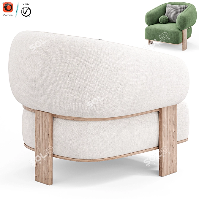 Stylish Ardas Armchair: Artipieces Collection 3D model image 3