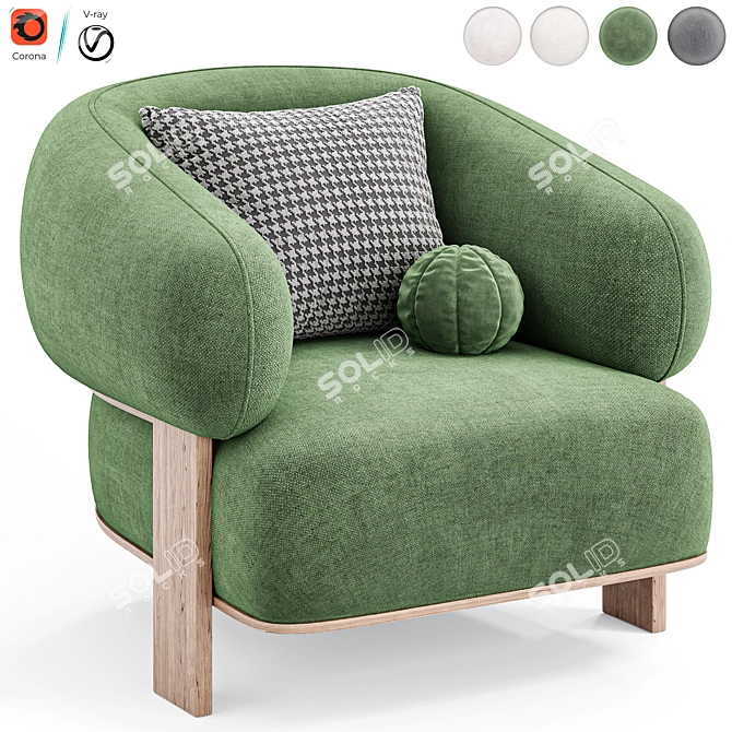 Stylish Ardas Armchair: Artipieces Collection 3D model image 4