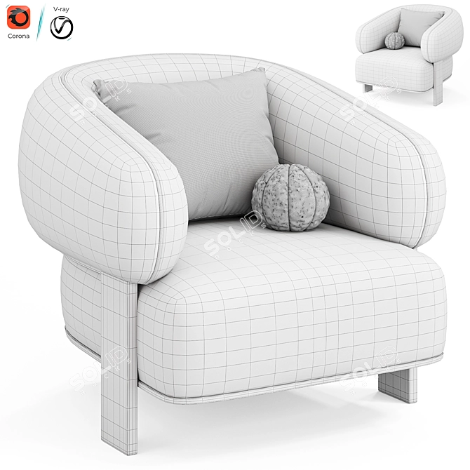 Stylish Ardas Armchair: Artipieces Collection 3D model image 7