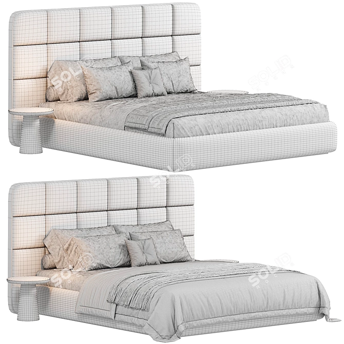 Contemporary Madrid Bed Frame 3D model image 7