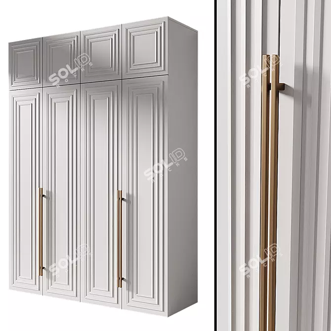 Contemporary Wardrobe Model 076 3D model image 2