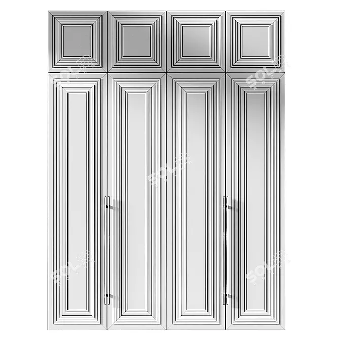 Contemporary Wardrobe Model 076 3D model image 3