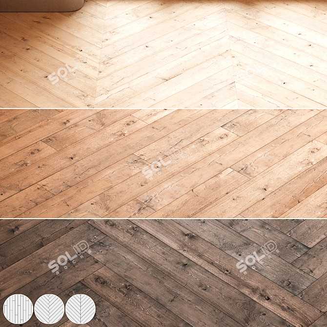 CoronaMultiMap Oak Parquet Flooring 3D model image 1