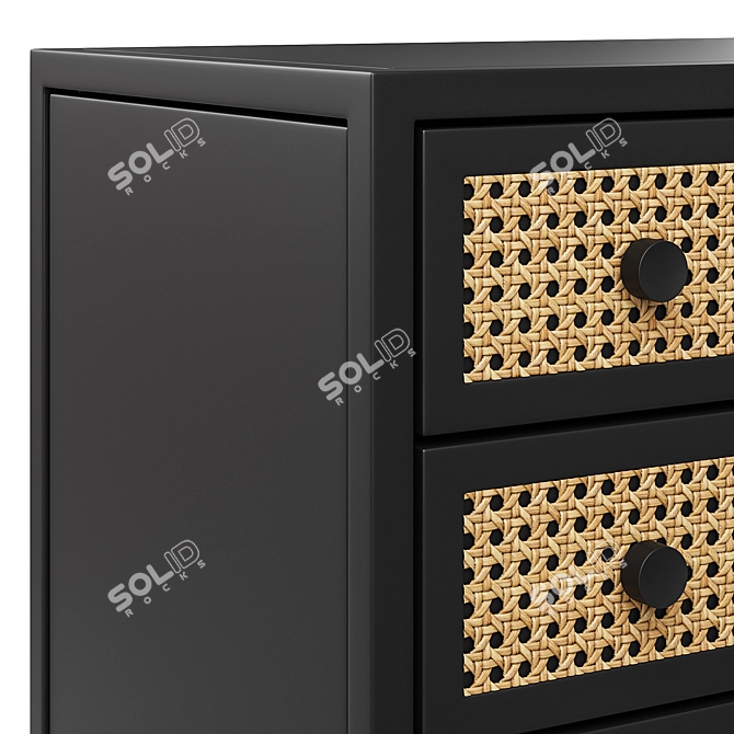 Natalia Nightstand: Natural Circle Cane 3D model image 6