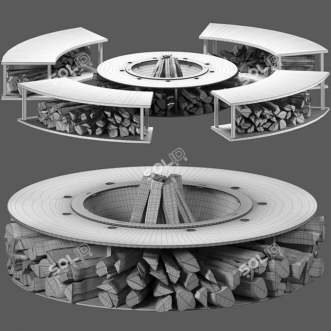 Outdoor Fire Pit Redesign 3D model image 2