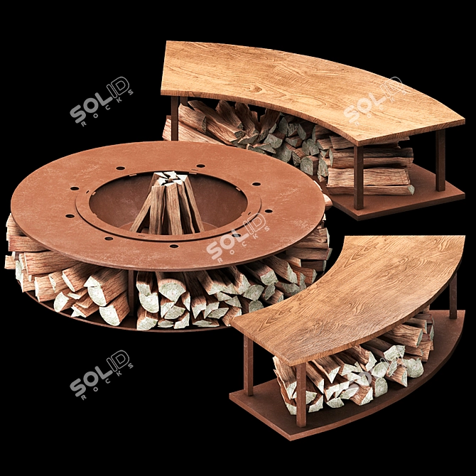 Outdoor Fire Pit Redesign 3D model image 5