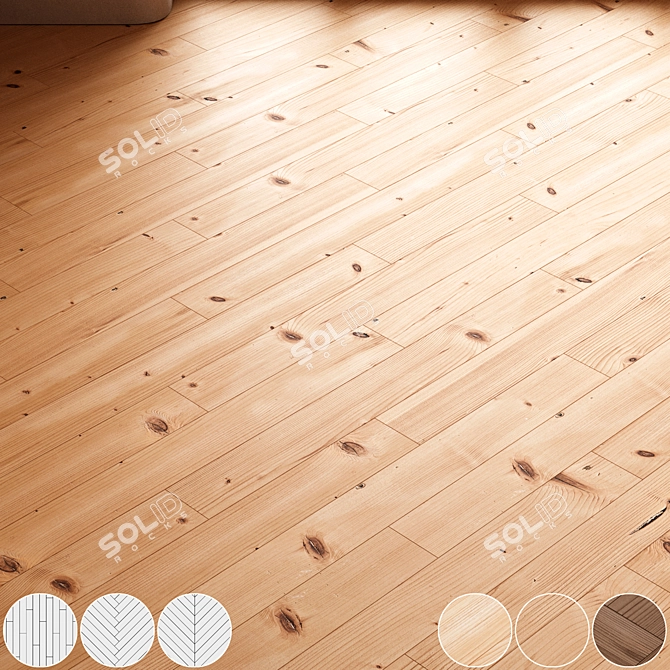 CoronaMultiMap Oak Parquet Flooring 3D model image 6