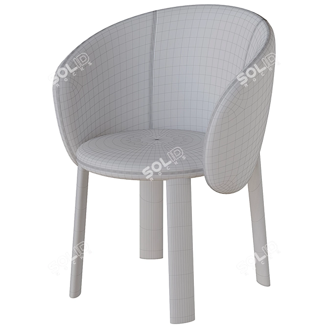 Modern Nebula Wood Chair 3D model image 4