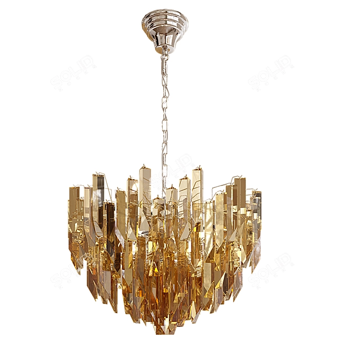 Crystal Chrome Gold Chandelier 5055 3D model image 1