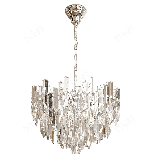 Crystal Chrome Gold Chandelier 5055 3D model image 3