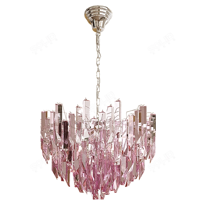 Crystal Chrome Gold Chandelier 5055 3D model image 4