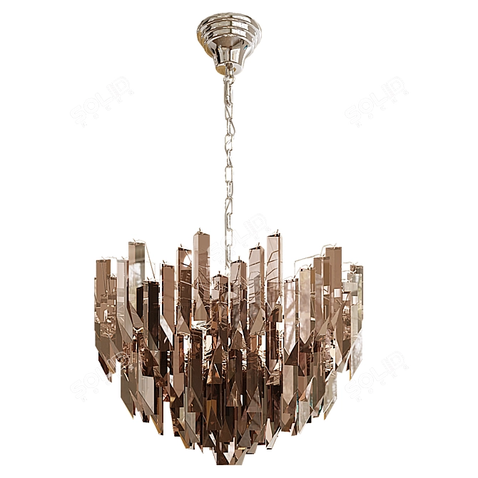 Crystal Chrome Gold Chandelier 5055 3D model image 5