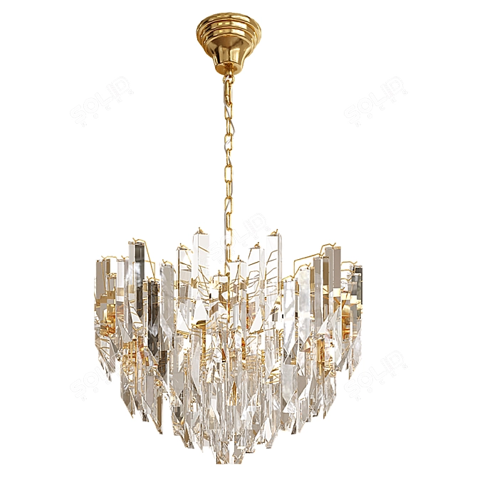 Crystal Chrome Gold Chandelier 5055 3D model image 6