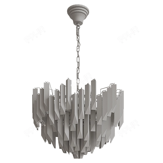 Crystal Chrome Gold Chandelier 5055 3D model image 7