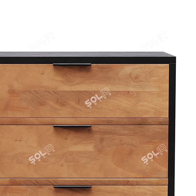 Industrial Chic Loft Design Dresser 3D model image 7