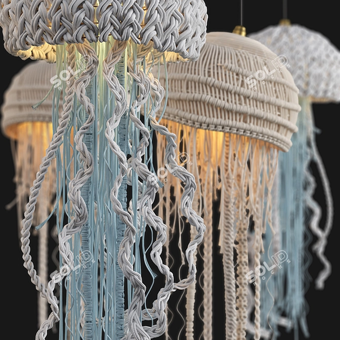 Oceanic Macrame Pendant Light 3D model image 3