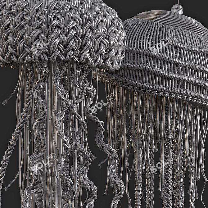 Oceanic Macrame Pendant Light 3D model image 5