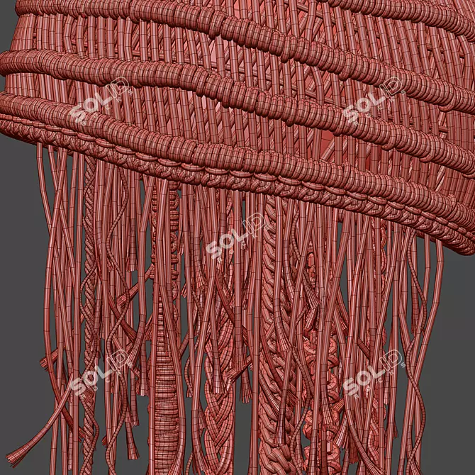 Oceanic Macrame Pendant Light 3D model image 7