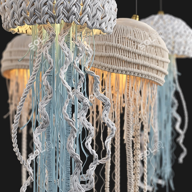 Oceanic Macrame Pendant Light 3D model image 9
