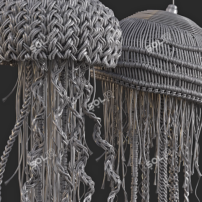 Oceanic Macrame Pendant Light 3D model image 11