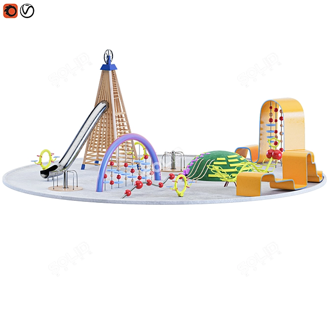  Modern Playground Equipment Set 3D model image 2