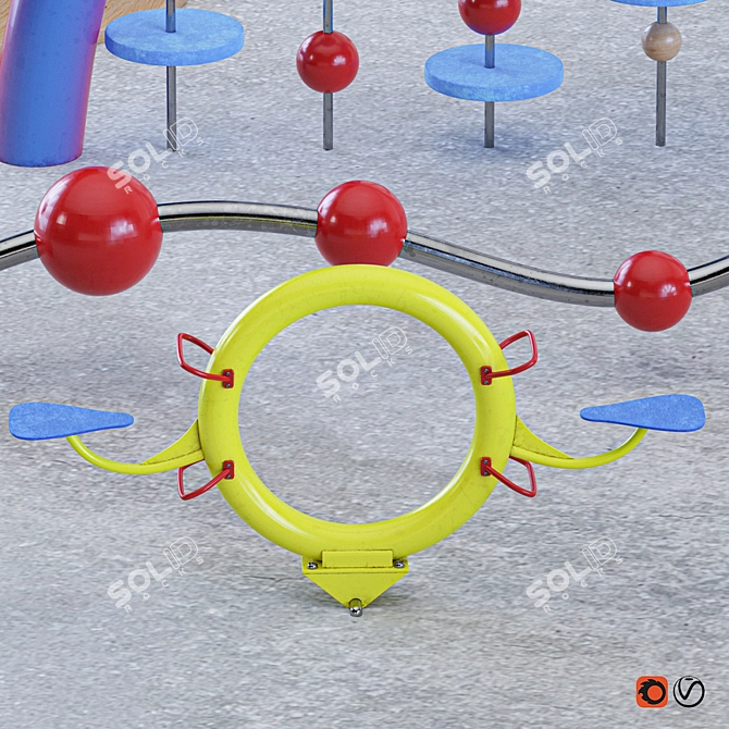  Modern Playground Equipment Set 3D model image 3