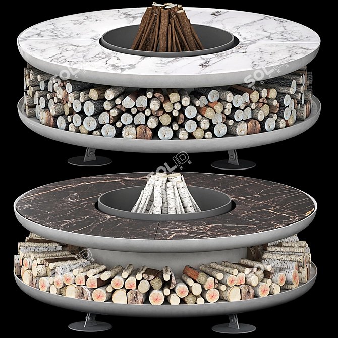 Elegant Fire Basket Design Solution 3D model image 2