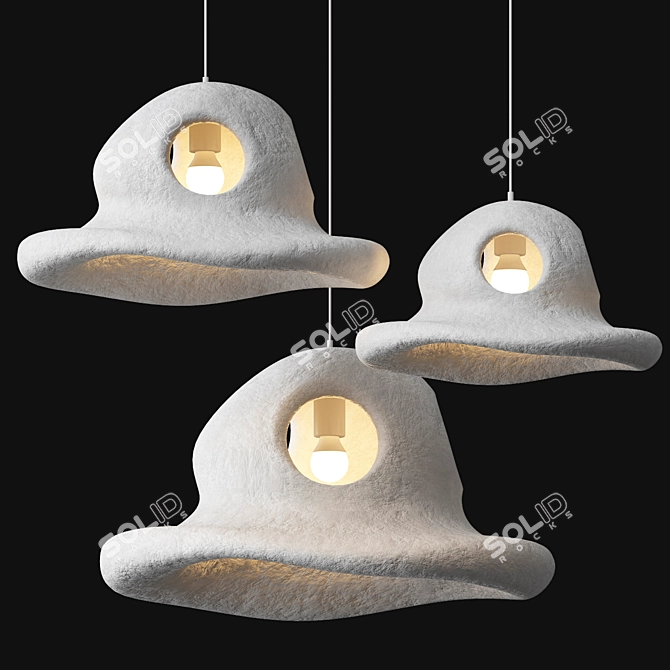 Minimalist Hat Pendant Light 3D model image 1