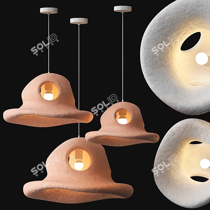 Minimalist Hat Pendant Light 3D model image 3