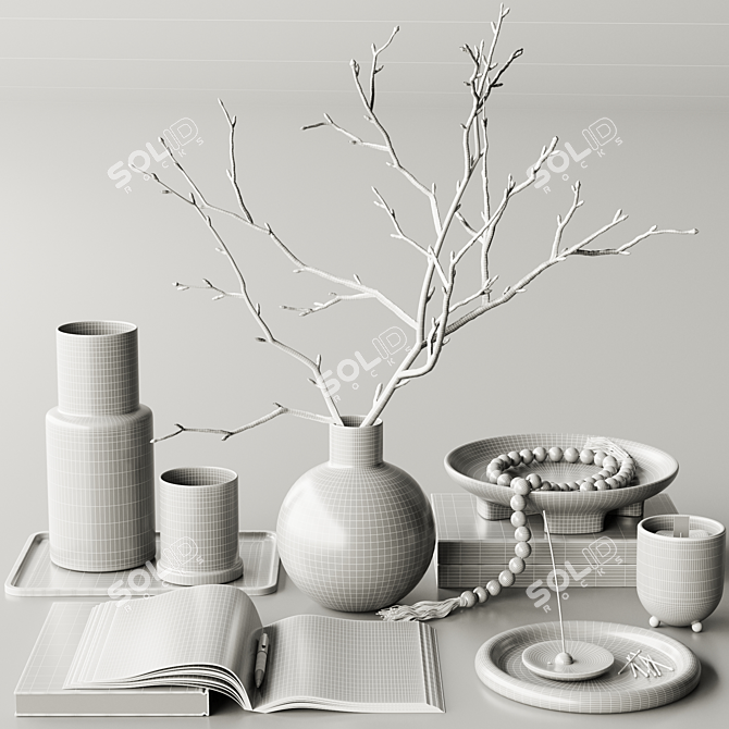 Elegant Decorative Set62 for 3D 3D model image 4