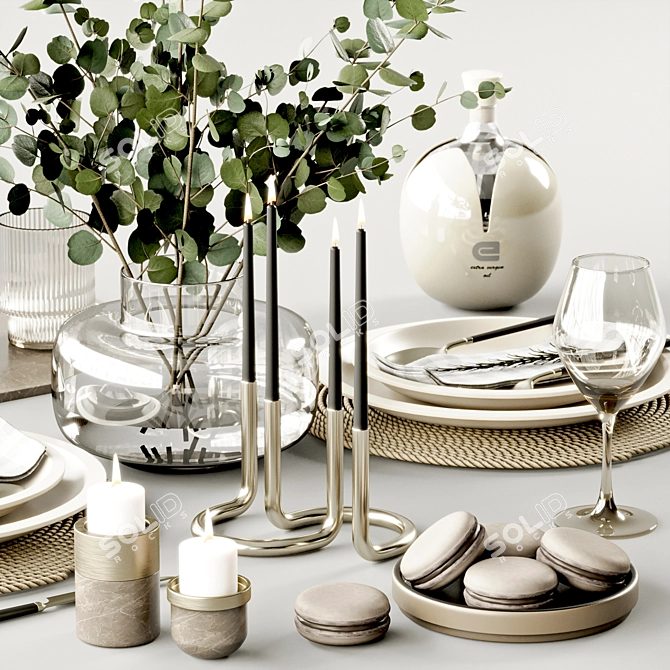 Decorative Tableware Set 2018 3D model image 3