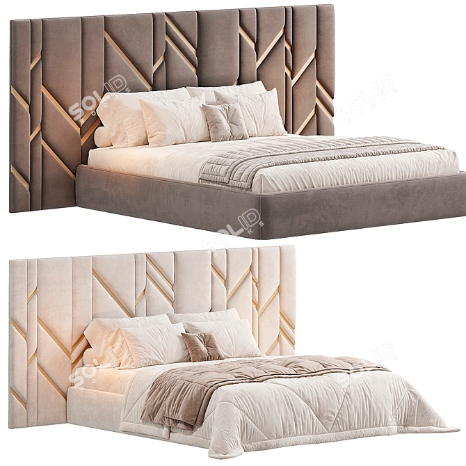 Modern Valencia Bed 2 Furniture 3D model image 1