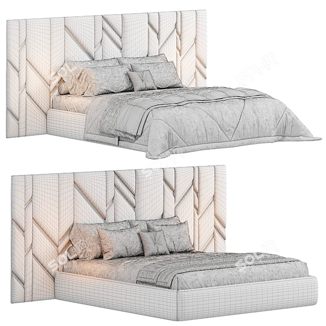 Modern Valencia Bed 2 Furniture 3D model image 7