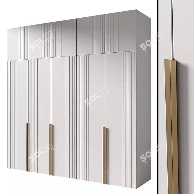 Sleek Modern Wardrobe Model 3D model image 2