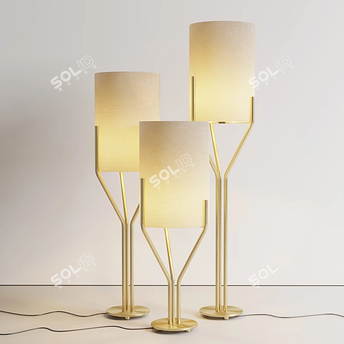 Branching Elegance Floor Light 3D model image 2