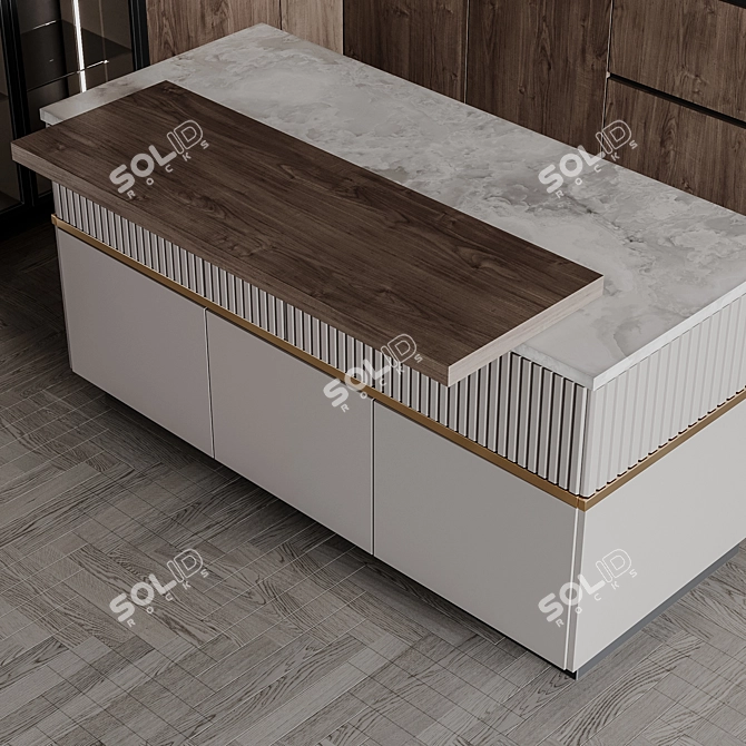 Adjustable Modern Kitchen Unit 3D model image 7