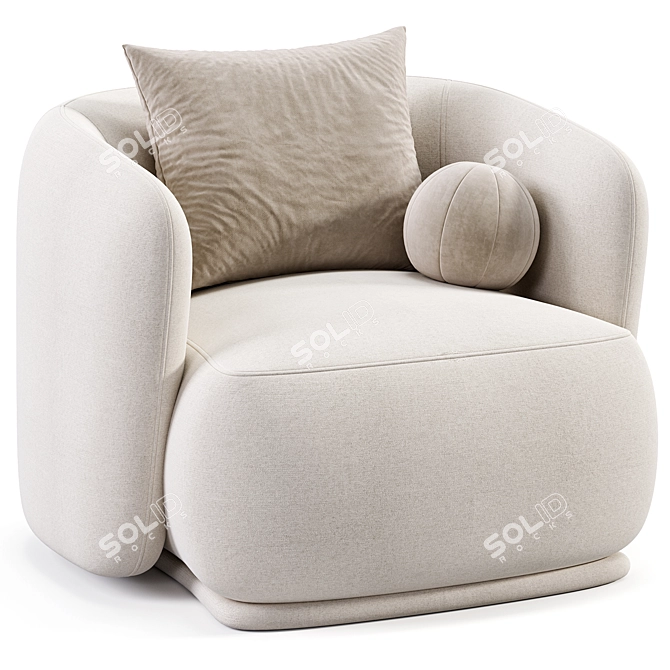 Elegant Rene Armchair Meridiani Design 3D model image 2