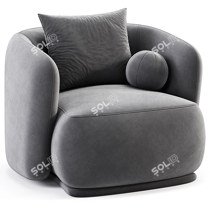 Elegant Rene Armchair Meridiani Design 3D model image 3