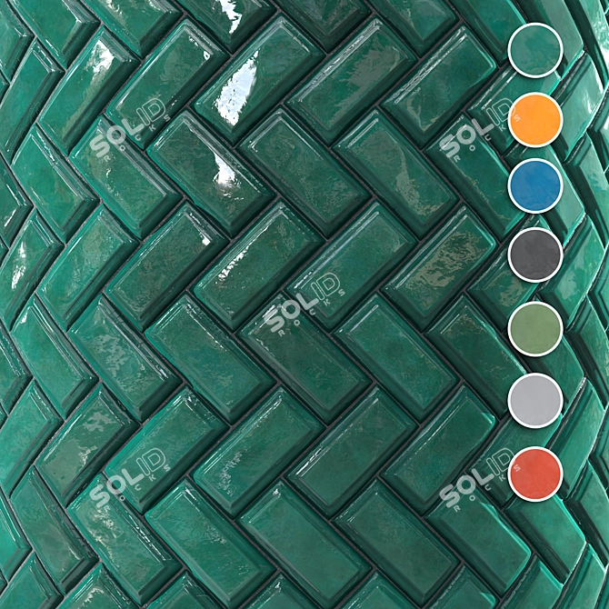 Ceramic Kitchen Tile PBR Textures 3D model image 1