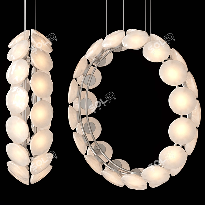 Glowing Noctiluca Light Chandelier 3D model image 1